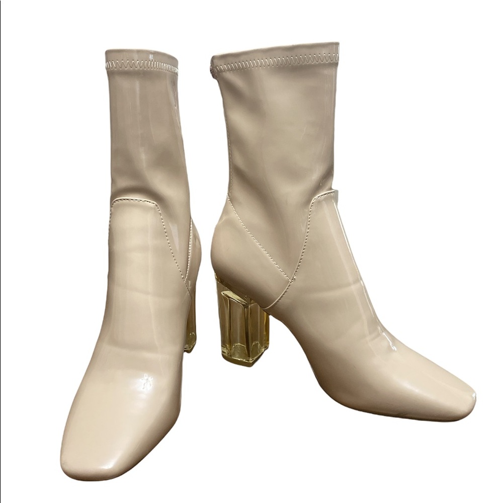 Public Desire peach boots size 7